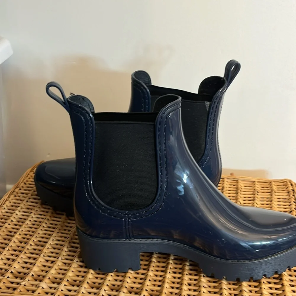 JEFFREY CAMPBELL Chelsea rain boots in navy blue